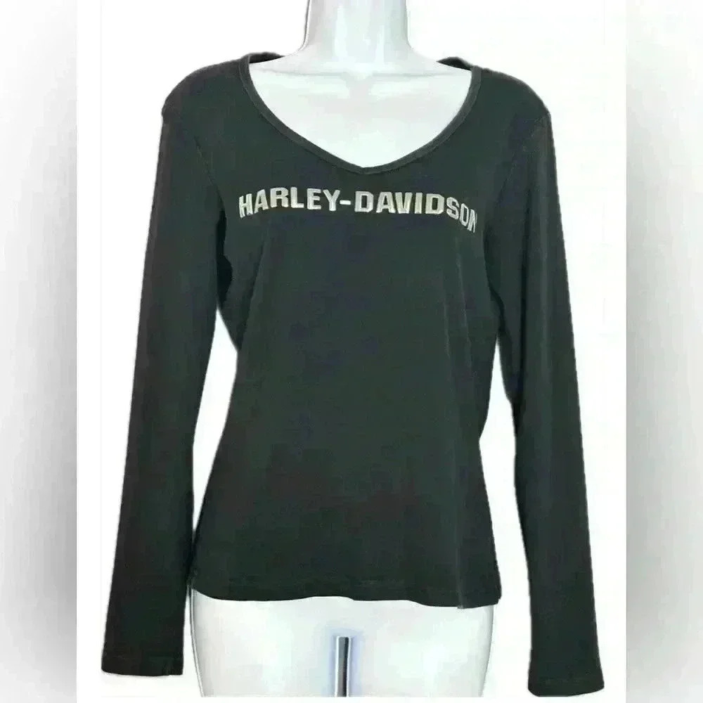 Harley Davidson Vintage Beartooth Black Long Sleeve Shirt (400)